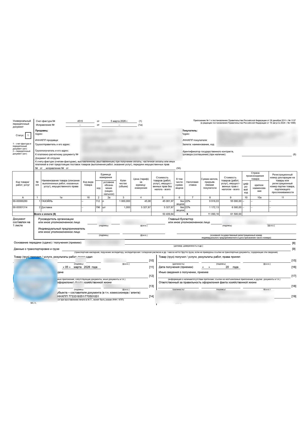 Закрывающие документы