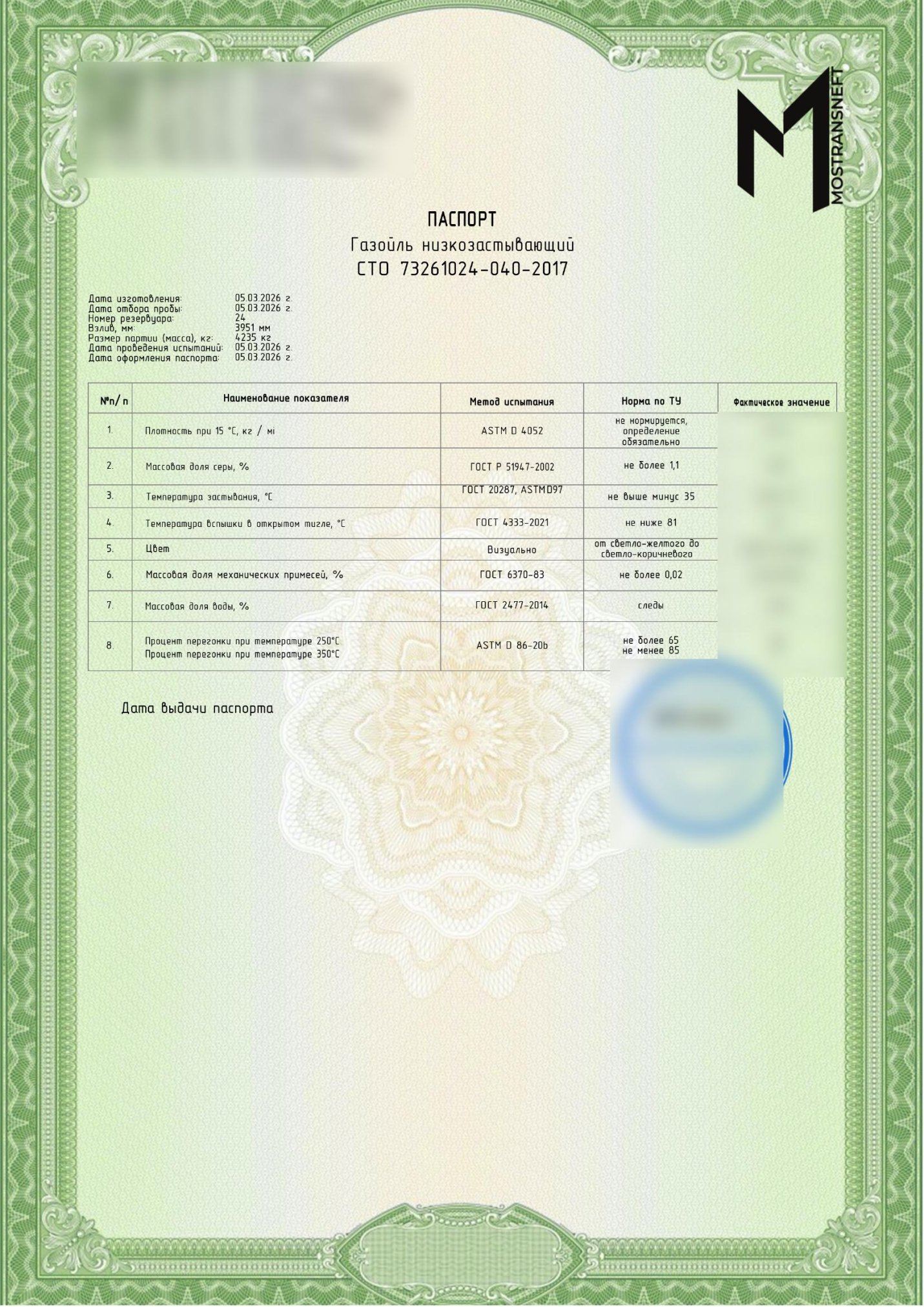 Паспорт-гарантия